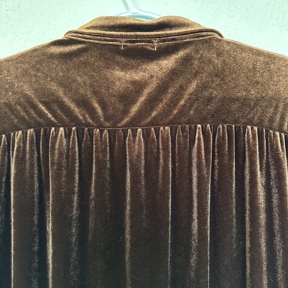 Earthbound Trading Co Velvet Tunic Top Size XXL Chocolate Brown Bohemian Casual - Picture 5 of 11